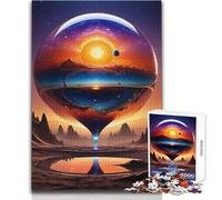 Puzzle de 1000 pièces pour Adultes - Coucher de Soleil sur Une planète inconnue - Profitez d'un Moment de détente et de Relaxation - Assemblage Stable et découpe précise - Dimensions 50x75cm
