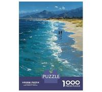 Puzzle De 1000 Pièces pour Adultes Couple Walking on A Beach Puzzle pour Adultes, Jeu De Réflexion, Assemblage De Motifs, Difficile Et Stimulant 70x50cm/1000pcs