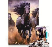 Puzzle de 1000 pièces pour Adultes Course de Trois Chevaux Jeu Familial Difficile et Stimulant Cadeau d'anniversaire et Cadeau Unique 38x52cm
