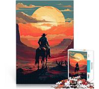 Puzzle de 1000 pièces pour Adultes Cow-Boy dans Le désert Compétition de Vitesse Manuelle Améliorer la mémoire 75x50cm