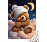 Puzzle De 1000 Pièces pour Adultes Cozy Teddy Bear Night Sky Puzzle pour Adolescents Analyse Et Logique Aide À Stimuler Le Cerveau Idéal comme Cadeau pour Toute La Famille 38x26cm/1000pcs