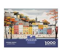 Puzzle De 1000 Pièces pour Adultes Cozy Village by The Waterfront Puzzles pour Adolescents - Course De Vitesse Manuelle - Difficile Et Stimulant - Cadeaux De Noël Et d'anniversaire 70x50cm/1000pcs