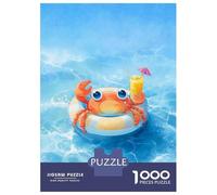 Puzzle De 1000 Pièces pour Adultes Crab on Float with Drink Puzzle Adulte, Jeu De Réflexion, Défi Difficile À Terminer 70x50cm/1000pcs