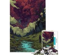 Puzzle de 1000 pièces pour Adultes Crâne dans Le Ciel Mauvais présage Exercice de précision pour Le Cerveau Jeu Impossible Convient aux 14 Ans et Plus (50x75cm)