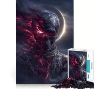 Puzzle de 1000 pièces pour Adultes Crâne d'astronaute avec énergie Rouge Découpe précise Jeu de réflexion Artistique Loisirs créatifs Cadeau d'anniversaire Amusant (38x26cm)