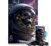 Puzzle de 1000 pièces pour Adultes Crâne d'astronaute Décoration soignée Jeu de réflexion Cadeau d'anniversaire Artistique 38x26cm