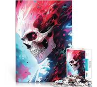 Puzzle de 1000 pièces pour Adultes Crâne de Mort Sombre Jouets éducatifs d'apprentissage est idéal comme Cadeau pour Toute la Famille 38x26cm