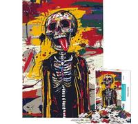 Puzzle de 1000 pièces pour Adultes Crâne Rebelle avec Langue tirée Jeu de réflexion et de découpe de précision Cadeau d'anniversaire (Dimensions 38x26cm)