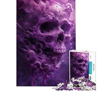 Puzzle de 1000 pièces pour Adultes Crâne Violet et Nuage Activités Amusantes à la Maison Un Jeu de réflexion Artistique pour Les 14 Ans et Plus 38x26cm