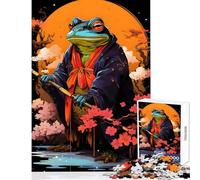 Puzzle de 1000 pièces pour Adultes Crapaud Guerrier Grenouille guerrière Décoration Murale et Jeu éducatif pour Un Anniversaire ou Noël Dimensions 38x26cm