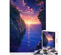 Puzzle de 1000 pièces pour Adultes Crépuscule et murmures de l'océan Jeu Anti-Stress Idée Cadeau d'anniversaire Jeu éducatif Interaction Parent-Enfant Dimensions 38x26cm