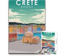 Puzzle de 1000 pièces pour Adultes, Crète, Grèce, Affiche de Voyage, Casse-tête, Jeux et activités familiales, Cadeau d'anniversaire, Dimensions 38x26cm