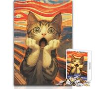 Puzzle de 1000 pièces pour Adultes « Cri de Chat », Un Jeu éducatif et Amusant, idéal comme Cadeau attentionné pour Toutes Les Occasions Dimensions:50x75cm