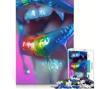 Puzzle de 1000 pièces pour Adultes Crocs de Vampire Arc-en-Ciel Jouet éducatif Interaction Parent-Enfant Cadeau Original d'anniversaire ou de Noël 50x75cm