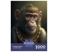 Puzzle De 1000 Pièces pour Adultes Crowned Golden Monkey Puzzles pour Adultes - Jeu Familial D'analyse Et De Logique - Niveau Difficile Et Stimulant 52x38cm/1000pcs