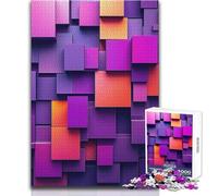 Puzzle de 1000 pièces pour Adultes, Cubes Abstraits Violets et Oranges, idéal pour s'amuser en Famille, développer Son Analyse et sa logique, et Lutter Contre Le Stress Dimensions : 50x75cm