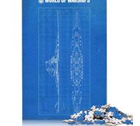 Puzzle de 1000 pièces pour Adultes - Cuirassé de Classe Alsace - Plateau en Bois - Activités ludiques à la Maison, Cadeau d'anniversaire, Cadeau de Voyage - 1000 pièces (75 x 50 cm)