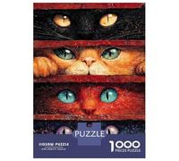 Puzzle De 1000 Pièces pour Adultes Curious Cats Peeking Through Slats Puzzles pour Adultes - Jouets Anti-Stress - Découpe De Précision - Activités Ludiques À La Maison 52x38cm/1000pcs