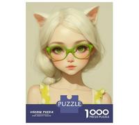 Puzzle De 1000 Pièces pour Adultes Cute Anime Cat Girl Adolescents Puzzles Anti-Stress Jeux Difficiles Défi Activités Amusantes À La Maison 52x38cm/1000pcs
