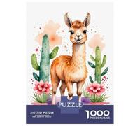 Puzzle De 1000 Pièces pour Adultes Cute Llama Watercolor Puzzle Adulte, Jeu De Réflexion, Cadeau d'anniversaire, Difficile À Compléter 70x50cm/1000pcs