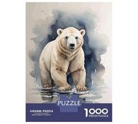 Puzzle De 1000 Pièces pour Adultes Cute Polar Bear Watercolor Puzzle, Jouet, Décoration Murale, Difficile Et Stimulant 52x38cm/1000pcs