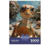 Puzzle De 1000 Pièces pour Adultes Cute Sea Turtle Portrait Puzzles pour Adolescents Cadeau d'anniversaire Stimule Le Cerveau Jeu Stimulant Cadeaux 38x26cm/1000pcs