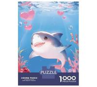 Puzzle De 1000 Pièces pour Adultes Cute Shark in Live Underwater Puzzles pour Adolescents Jeu Manuel Défi Difficile Cadeau d'anniversaire, Cadeaux, 52x38cm/1000pcs