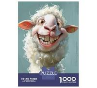 Puzzle De 1000 Pièces pour Adultes Cute Sheep Head Puzzles pour Adultes - Jeu De Réflexion Amusant Et Humoristique, Difficile Et Stimulant 70x50cm/1000pcs