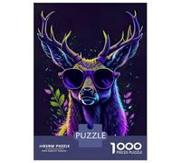 Puzzle De 1000 Pièces pour Adultes Cute Whimsical Deer Puzzle pour Adolescents : Améliore La Mémoire, Activités Ludiques À La Maison, Cadeaux Anti-Stress 38x26cm/1000pcs