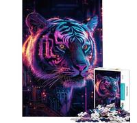 Puzzle de 1000 pièces pour Adultes Cyber Tiger Vision Puzzle pour Adolescents découpe de précision entraînement du Cerveau et des Mains Jouet éducatif (Taille 38x26cm)