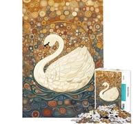 Puzzle de 1000 pièces pour Adultes Cygne Blanc sous Un Ciel étoilé Jeu Relaxant Amusant et Original Cadeau d'anniversaire Unique (38x26cm)