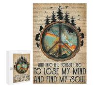 Puzzle de 1000 pièces pour Adultes - dans la forêt Je Vais me Perdre et retrouver Mon âme - Style Hippie - Puzzle Amusant et Stimulant, idéal pour Les soirées Jeux - 26 x 38 cm