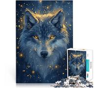 Puzzle de 1000 pièces pour Adultes dans Le Loup des ténèbres Fait de Bois,pour et à partir de 14 Ans et Plus Jouets Jeux Éducatifs Anti-Stress Améliorer l'amour Entre Les Couples。Taille:50x75cm