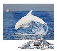 Puzzle de 1000 pièces pour Adultes Dauphin Blanc PENGDUA XYZ Puzzle carré en Bois Pièces Uniques Jeu éducatif et Amusant Jouet 1000 pièces (75x50cm)