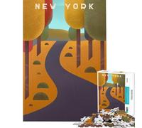 Puzzle de 1000 pièces pour Adultes Défi intellectuel de l'État de New York Jeu addictif pour Toute la Famille Décoration intérieure (Taille 38x26cm)