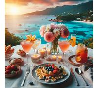 Puzzle de 1000 pièces pour Adultes,Délicieux Petit-déjeuner DIY Puzzles Divertissement Créatif,Puzzle Classiques,Cadeaux pour Art Mural(65 x 65 cm)