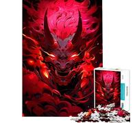 Puzzle de 1000 pièces pour Adultes Démon Oni Rouge Art numérique Difficile et Stimulant Améliore la mémoire Jouet Anti-Stress À partir de 14 Ans (38x26cm)