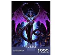 Puzzle De 1000 Pièces pour Adultes Demon Queen Lilith with Snakes and Wings Puzzles pour Adultes Jeux De Famille Découpe De Précision Cadeaux Uniques d'anniversaire Et De Noël 52x38cm/1000pcs