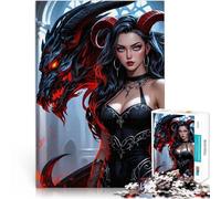 Puzzle de 1000 pièces pour Adultes Démon Sexy et Son Dragon Compétition de Vitesse Manuelle Décoration d'intérieur 75x50cm