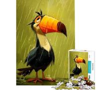 Puzzle de 1000 pièces pour Adultes Dessin animé Toucan sous la Pluie Difficile et Stimulant Une œuvre d'art Jeu éducatif Convient aux Personnes de 14 Ans et Plus (50x75cm)