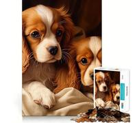 Puzzle de 1000 pièces pour Adultes Deux Cavaliers King Charles Jeu de logique et d'adresse Cadeau d'anniversaire Gratuit (38x52cm)