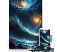 Puzzle de 1000 pièces pour Adultes Deux Galaxies en Collision, Jeu de logique et d'assemblage précis, Jouet Amusant, Jeu Gratuit, Cadeau d'anniversaire (38x26cm)