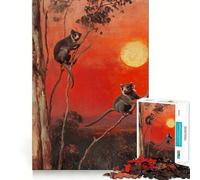 Puzzle de 1000 pièces pour Adultes Deux Opossums au Coucher du Soleil, pièces aux découpes nettes, Jeu de réflexion, Moment de détente, scène de Noël (38x52cm)