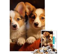 Puzzle de 1000 pièces pour Adultes Deux Pembroke Welsh Corgis Un défi éducatif pour s'amuser en Famille et se détendre à partir de 14 Ans (38x26cm)
