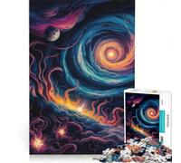 Puzzle de 1000 pièces pour Adultes Dévoreur d'espace Jeu Amusant Interaction Parent-Enfant avec Poster et fiche de Questions-réponses Assortis 50x75cm
