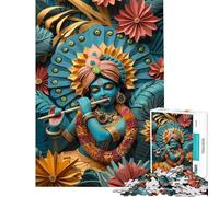 Puzzle de 1000 pièces pour Adultes Dieu Hindou Krishna Jeu Amusant et Difficile Cadeau Original pour Un Anniversaire ou Autre (Dimensions 38x26cm)
