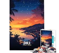 Puzzle de 1000 pièces pour Adultes Dili Timor Oriental au Coucher du Soleil Jeu Impossible Jeu éducatif Jouet défi Cadeau Amusant Améliore la mémoire (Dimensions 38x26cm)