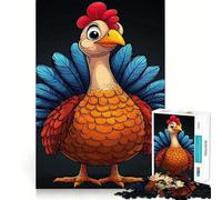 Puzzle de 1000 pièces pour Adultes Dinde de Dessin animé aux Plumes Bleues Jeu de Loisirs créatifs aux Bords Fins Jeu cognitif et Relaxant Décoration Murale de Noël (38x26cm)