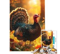 Puzzle de 1000 pièces pour Adultes Dinde Sauvage en Automne Jeu éducatif et Pratique d'analyse et de logique Cadeau Amusant (Dimensions 38x52cm)