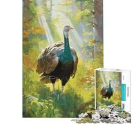 Puzzle de 1000 pièces pour Adultes Dinde Sauvage Jeu de décoration intérieure Stimulant et Pratique à partir de 14 Ans (38x26cm)